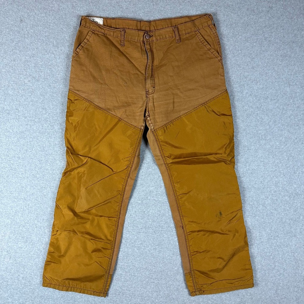 Vtg Red Head Men's Upland Pants Tan Canvas Quilted Reinforced‎ Size 38